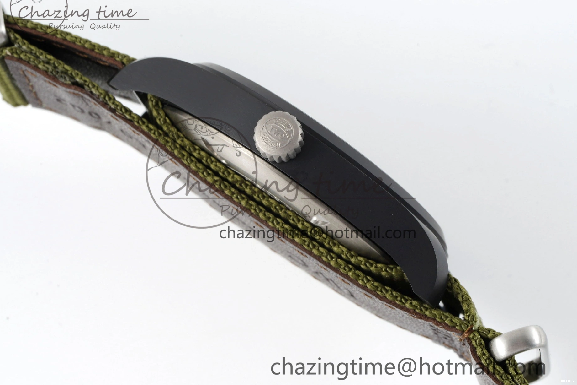 MIROTIME 0207 Top Gun Pilot Mark XVIII Limited “SFTI” M+F 1:1 Best Edition Black Dial on Green Nylon Strap A WaterResistant 7064